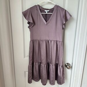 NWT Sedge Apparel Mauve V-Neck Tiered Mini Dress